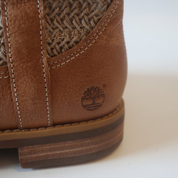 TIMBERLAND, Savin Hill Leather & Open Weave Ankle Booties 7* - Picture 6 of 11